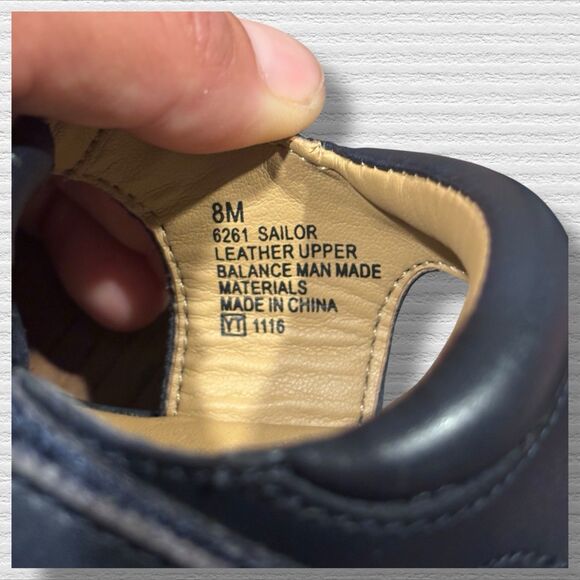 Scott David Toddler Boy Sandals 8M Navy Leather Fisherman Sailor Style - Picture 2 of 10